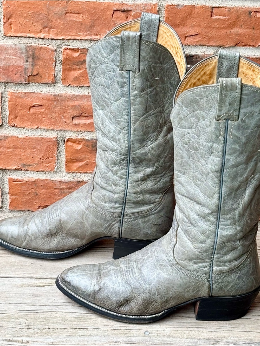 Nocona Boots Genuine Elephant Gray Western Cowboy Boots 9.5D